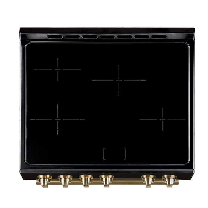 Forno Leonardo Espresso 30-Inch Slide-In Black Induction Range FORNO