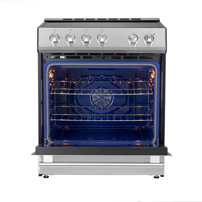 Forno Leonardo Espresso 30-Inch Slide-In Induction Range Stainless-Steel FORNO