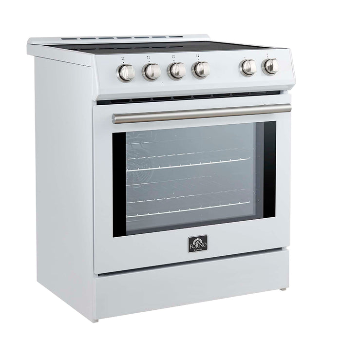 Forno Leonardo Espresso 30-Inch Slide-In White Induction Range FORNO