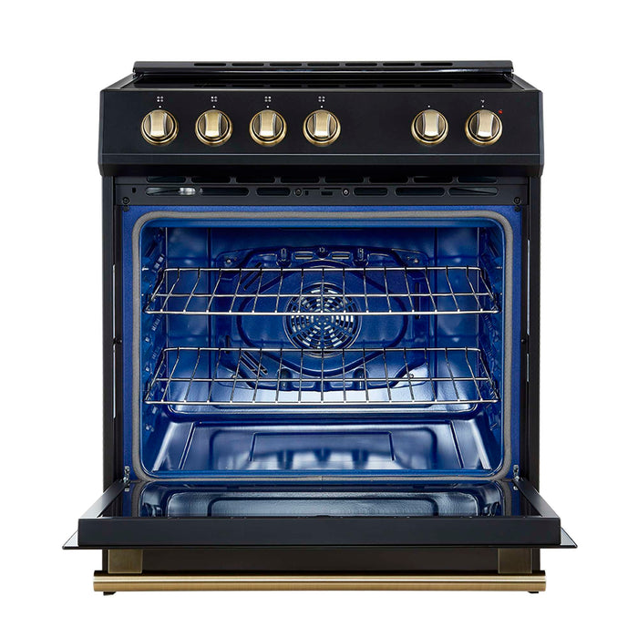 Forno Leonardo Espresso 30-Inch Slide-In Black Induction Range FORNO
