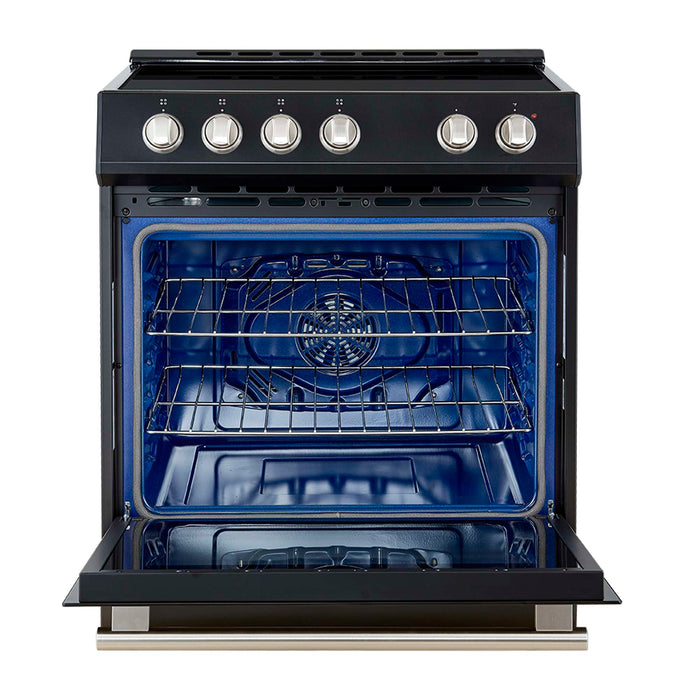 Forno Leonardo Espresso 30-Inch Slide-In Black Induction Range FORNO
