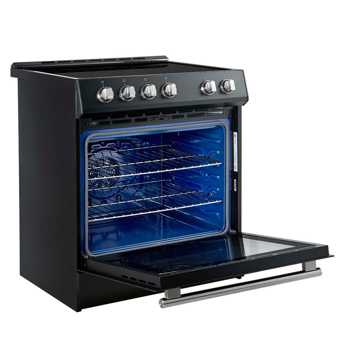 Forno Leonardo Espresso 30-Inch Slide-In Black Induction Range FORNO