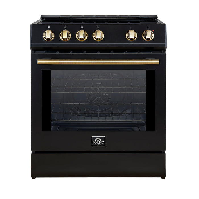 Forno Leonardo Espresso 30-Inch Slide-In Black Induction Range FORNO