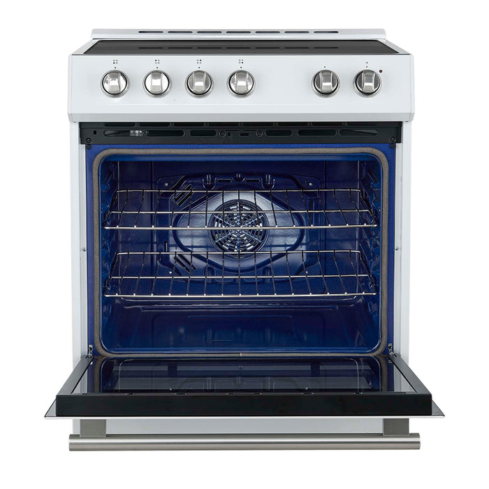 Forno Leonardo Espresso 30-Inch Slide-In White Induction Range FORNO