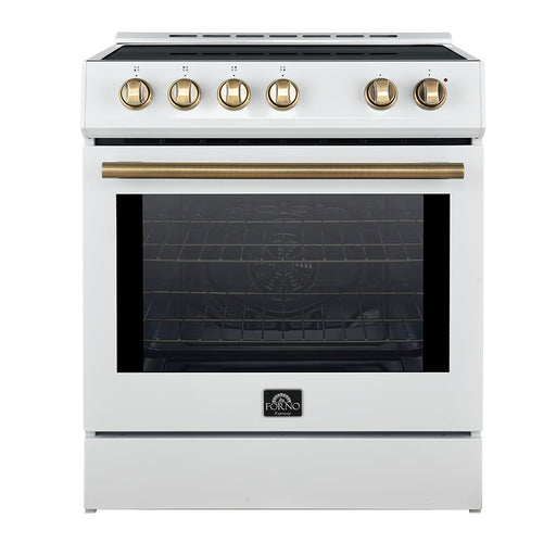 Forno Leonardo Espresso 30-Inch Slide-In White Induction Range FORNO