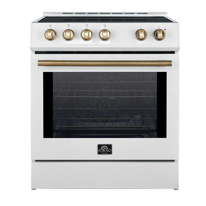 Forno Leonardo Espresso 30-Inch Slide-In White Induction Range FORNO