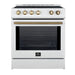 Forno Leonardo Espresso 30-Inch Slide-In White Induction Range FORNO