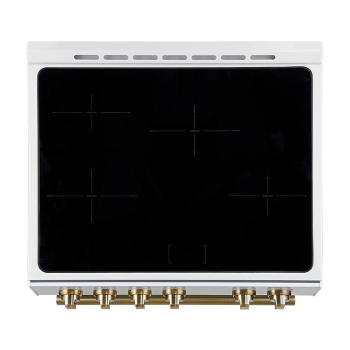 Forno Leonardo Espresso 30-Inch Slide-In White Induction Range FORNO