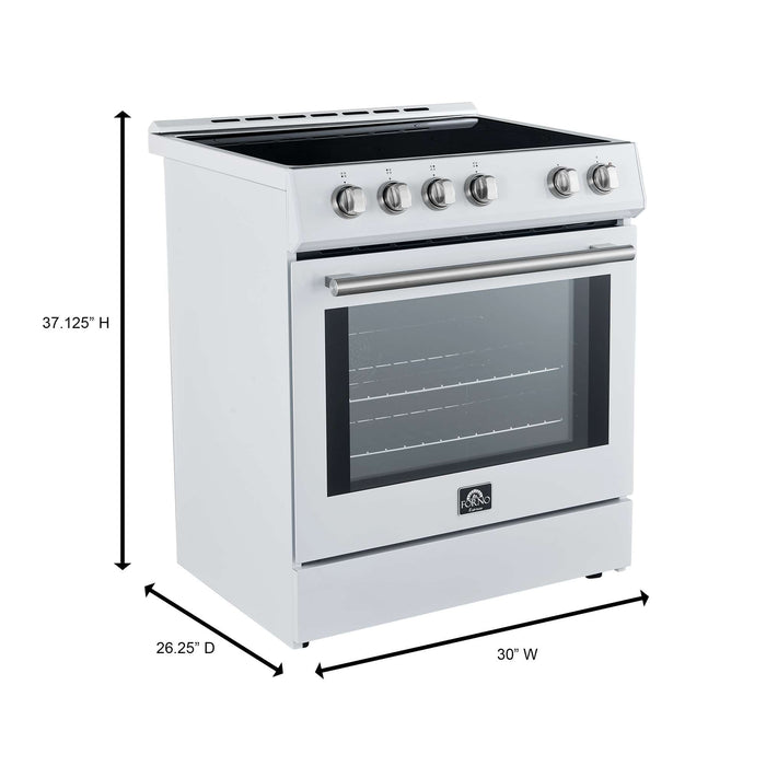 Forno Leonardo Espresso 30-Inch Slide-In White Induction Range FORNO