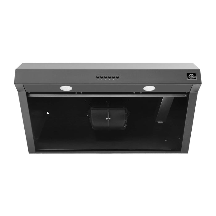 Forno Bari Espresso 30" Under Cabinet Range Hood in Black FORNO