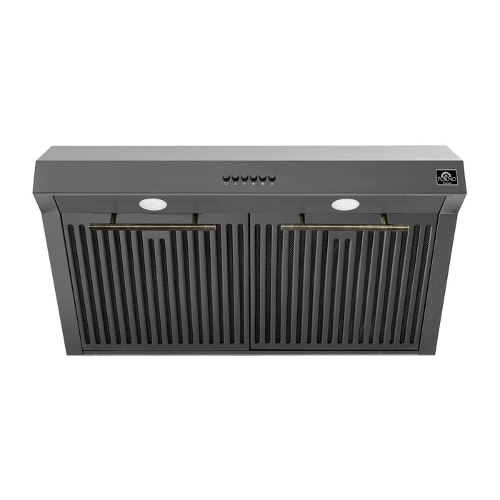 Forno Bari Espresso 30" Under Cabinet Range Hood in Black FORNO