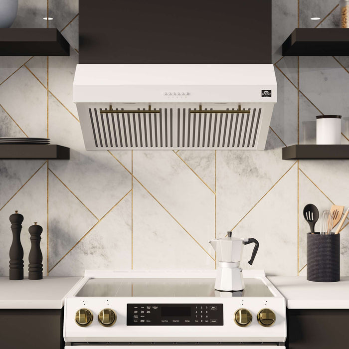 Forno Bari Espresso 30" Under Cabinet Range Hood in White FORNO