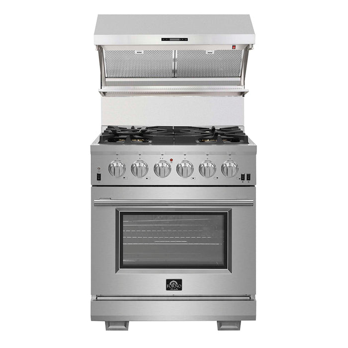 Forno Savona - 30" Wall Mount Range Hood with Hybrid Stainless Filters & Back Splash FORNO