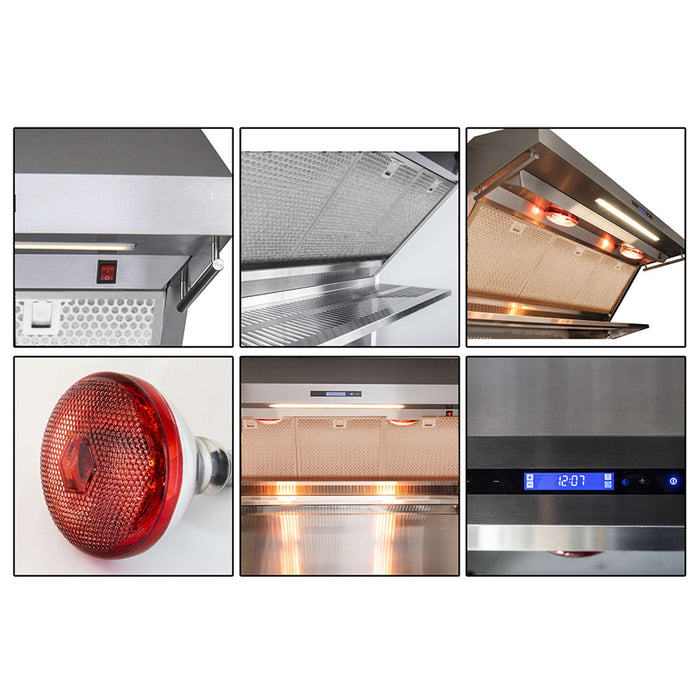 Forno Savona - 36" Wall Mount Range Hood with Hybrid Stainless Filters & Back Splash FORNO