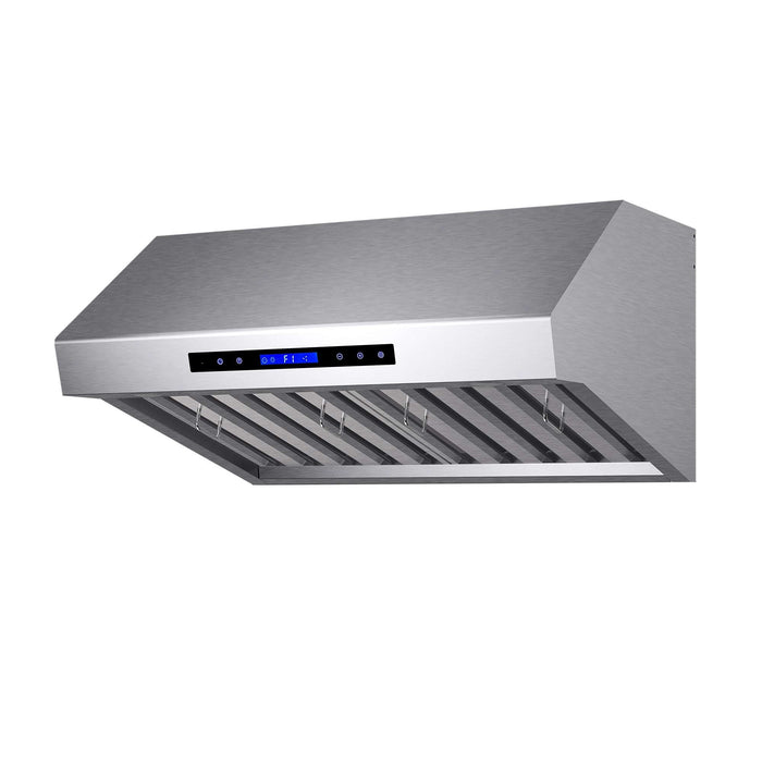 Forno Palazzo 30" Wall Mounted Range Hood Stainless Steel Heavy-Duty Baffle Filters & Remote Control FORNO
