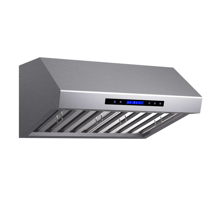 Forno Palazzo 30" Wall Mounted Range Hood Stainless Steel Heavy-Duty Baffle Filters & Remote Control FORNO