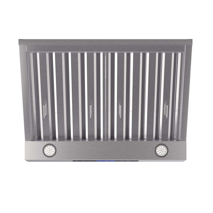 Forno Palazzo 30" Wall Mounted Range Hood Stainless Steel Heavy-Duty Baffle Filters & Remote Control FORNO