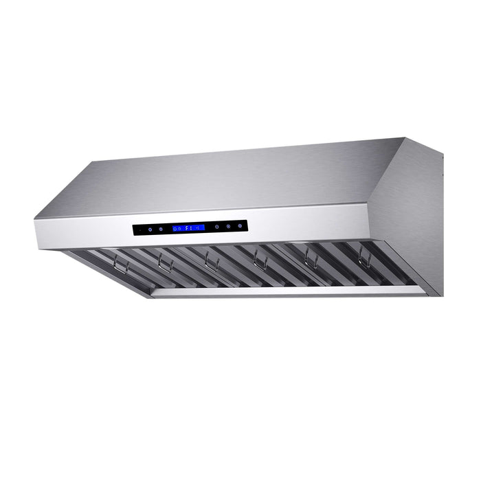 Forno Palazzo 36" Wall Mounted Range Hood Stainless Steel Heavy-Duty Baffle Filters & Remote Control FORNO
