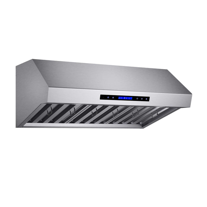 Forno Palazzo 36" Wall Mounted Range Hood Stainless Steel Heavy-Duty Baffle Filters & Remote Control FORNO