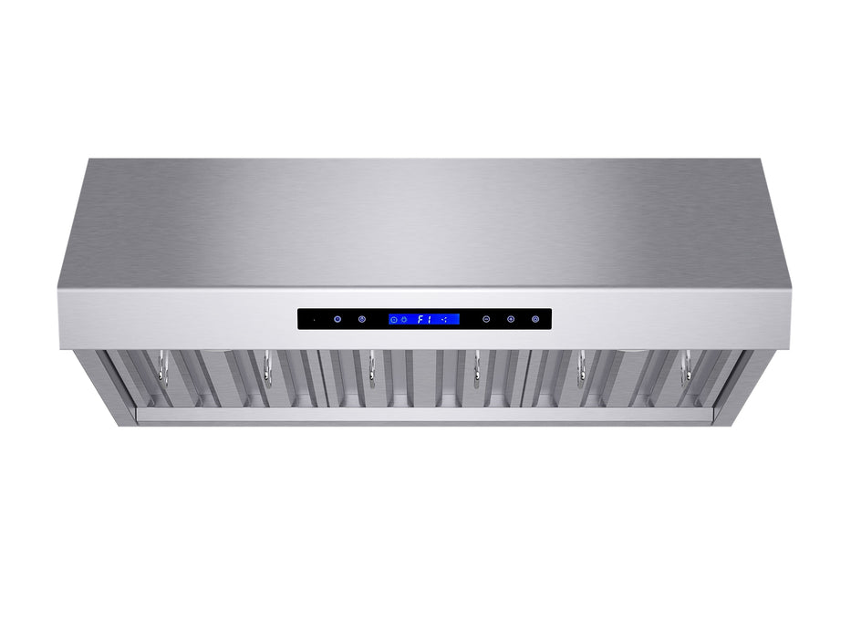 Forno Palazzo 36" Wall Mounted Range Hood Stainless Steel Heavy-Duty Baffle Filters & Remote Control FORNO