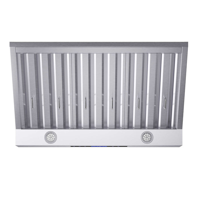 Forno Palazzo 36" Wall Mounted Range Hood Stainless Steel Heavy-Duty Baffle Filters & Remote Control FORNO
