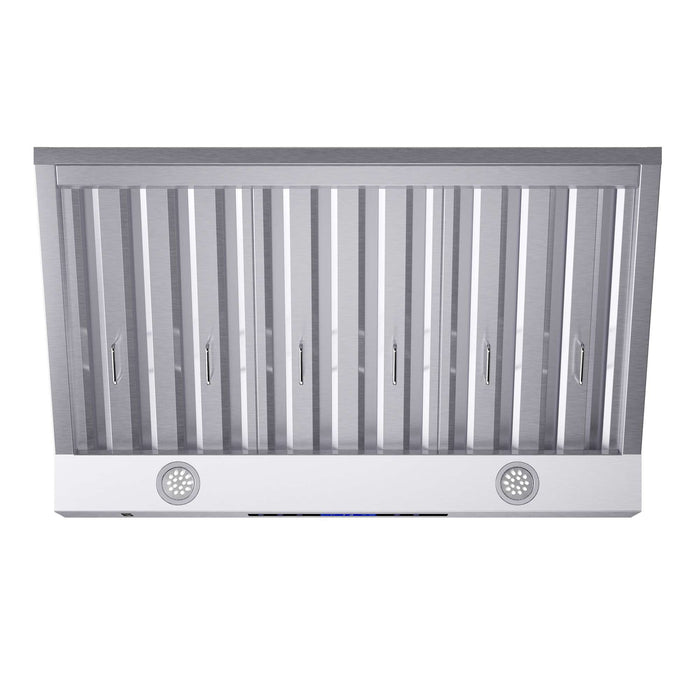 Forno Palazzo 36" Wall Mounted Range Hood Stainless Steel Heavy-Duty Baffle Filters & Remote Control FORNO