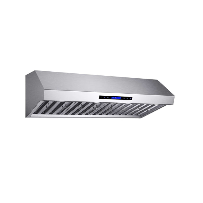 Forno Palazzo 48" Wall Mounted Range Hood Stainless Steel Heavy-Duty Baffle Filters & Remote Control FORNO