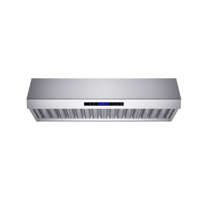 Forno Palazzo 48" Wall Mounted Range Hood Stainless Steel Heavy-Duty Baffle Filters & Remote Control FORNO
