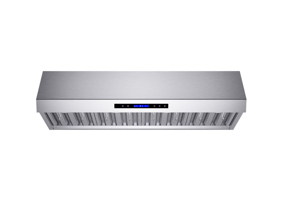 Forno Palazzo 48" Wall Mounted Range Hood Stainless Steel Heavy-Duty Baffle Filters & Remote Control FORNO