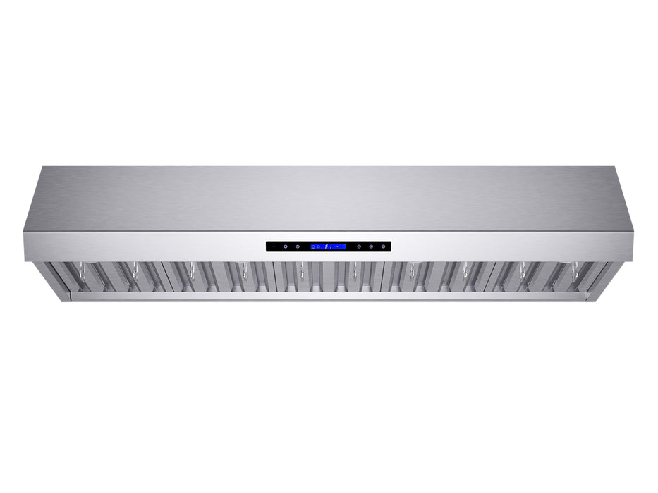 Forno Palazzo 60" Wall Mounted Range Hood Stainless Steel Heavy-Duty Baffle Filters & Remote Control FORNO