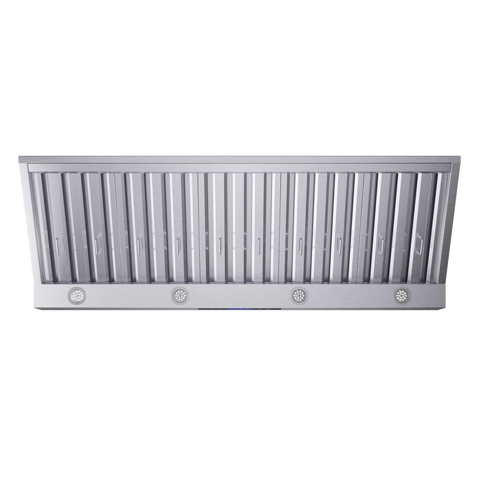 Forno Palazzo 60" Wall Mounted Range Hood Stainless Steel Heavy-Duty Baffle Filters & Remote Control FORNO