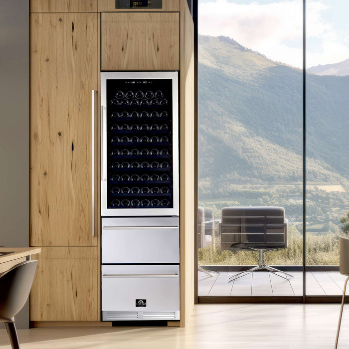 Forno Azienda 24" Dual-Zone Wine Cooler, 108-Bottle Capacity, 2 Refrigerated Drawers FORNO