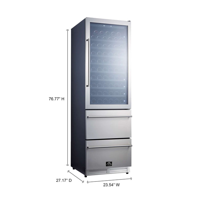 Forno Azienda 24" Dual-Zone Wine Cooler, 108-Bottle Capacity, 2 Refrigerated Drawers FORNO