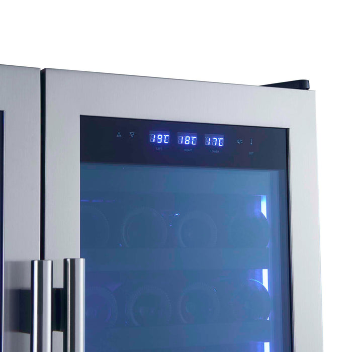 Forno Campania 32" Wine Cooler Stainless Steel, Dual Wine Zones, 2 Beverage Drawers, 17.7 cu.ft. FORNO