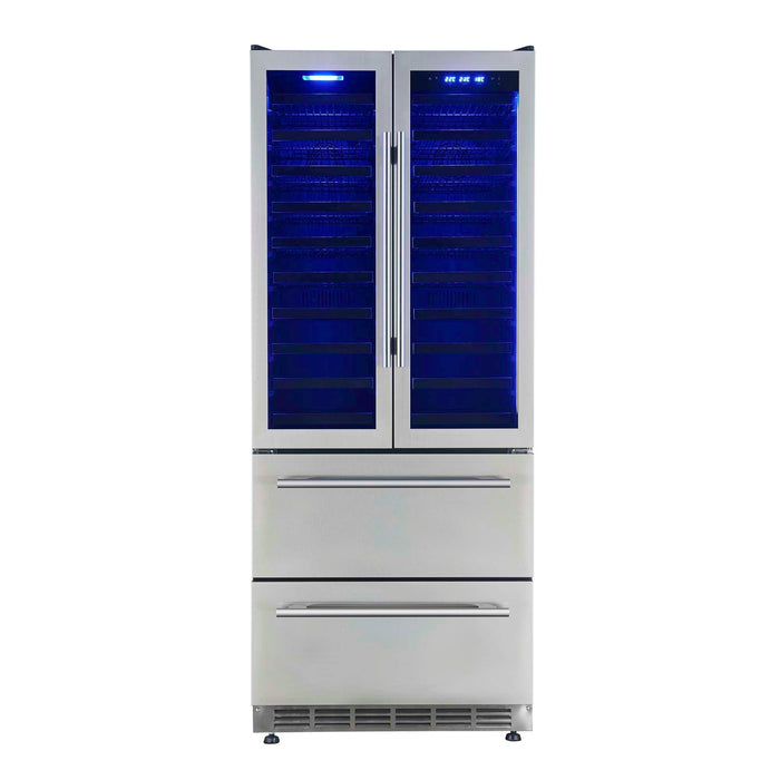 Forno Campania 32" Wine Cooler Stainless Steel, Dual Wine Zones, 2 Beverage Drawers, 17.7 cu.ft. FORNO