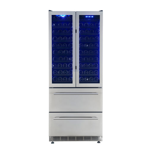 Forno Campania 32" Wine Cooler Stainless Steel, Dual Wine Zones, 2 Beverage Drawers, 17.7 cu.ft. FORNO