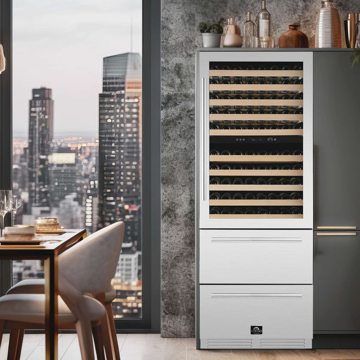 Forno Celano 30" Dual Zone Wine Cellar & Beverage Cooler, 21.3 cu.ft. FORNO