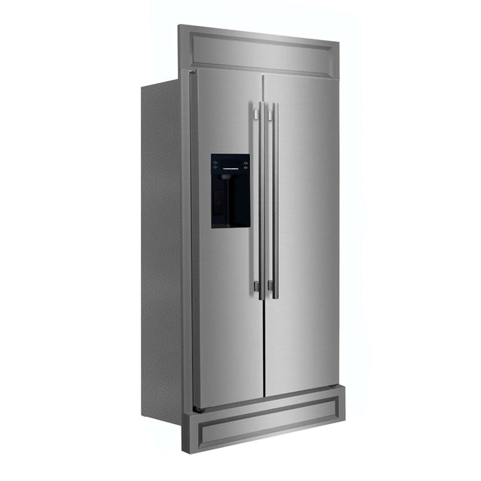 Forno Salerno 36" Built-in Stainless-Steel Refrigerator 20 cu. ft with Modern Decorative Grill - 40" Wide FORNO