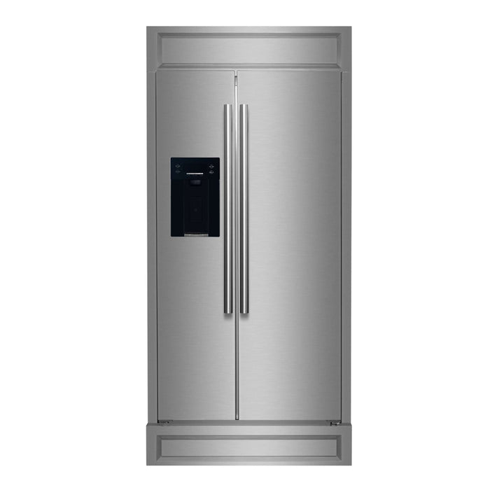 Forno Salerno 36" Built-in Stainless-Steel Refrigerator 20 cu. ft with Modern Decorative Grill - 40" Wide FORNO