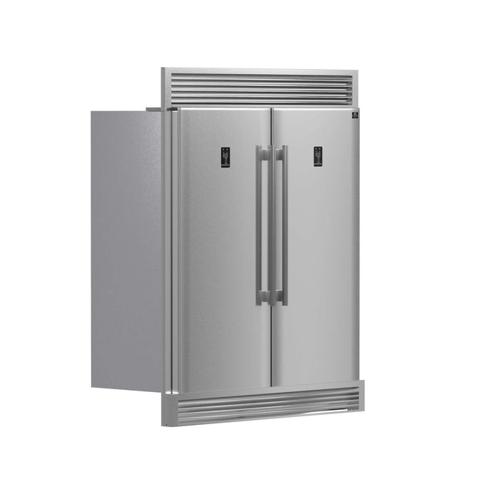 Forno Rizzuto 2-Piece 56-Inch Convertible Refrigerator/Freezer Set, 27.6 cu.ft. with Decorative Grill - 60-Inch Wide FORNO