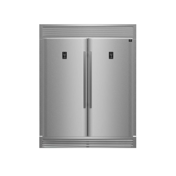 Forno Rizzuto 2-Piece 56-Inch Convertible Refrigerator/Freezer Set, 27.6 cu.ft. with Decorative Grill - 60-Inch Wide FORNO