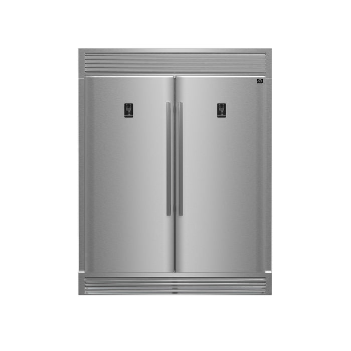 Forno Rizzuto 2-Piece 56-Inch Convertible Refrigerator/Freezer Set, 27.6 cu.ft. with Decorative Grill - 60-Inch Wide FORNO