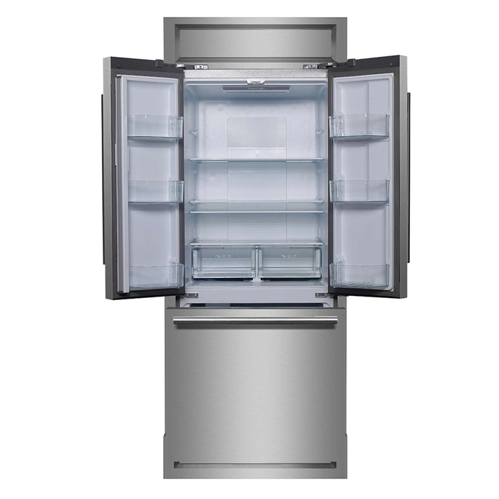 Forno Gallipoli 30" French Door Refrigerator, 17.5 cu.ft. Capacity & Modern Decorative Grill - 34" Wide FORNO