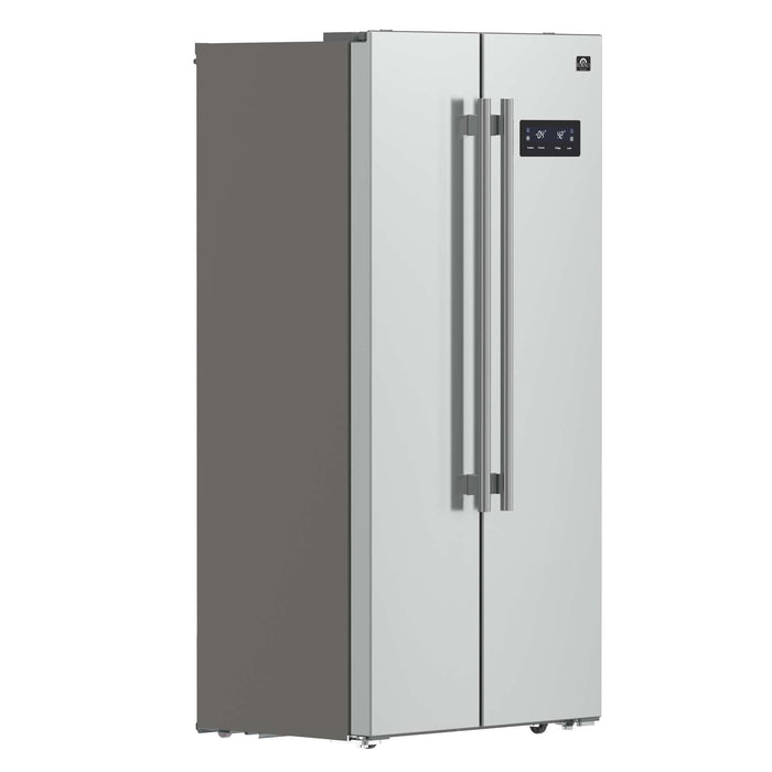 Forno Salerno 33" Side-by-Side Stainless Steel Refrigerator 15.6 cu.ft FORNO
