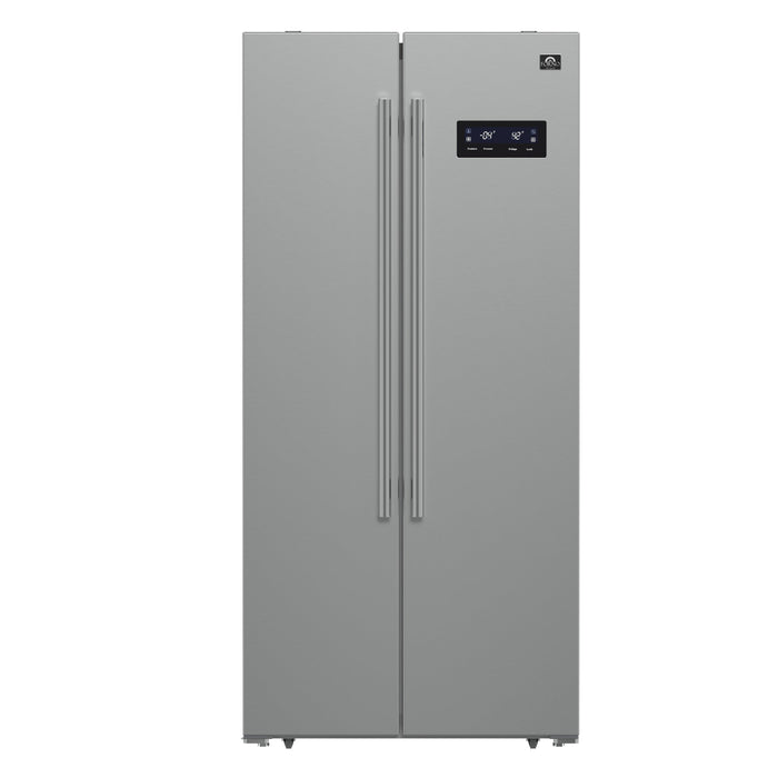 Forno Salerno 33" Side-by-Side Stainless Steel Refrigerator 15.6 cu.ft FORNO