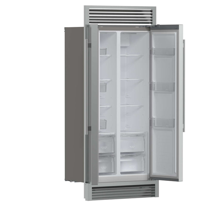 Forno Salerno 33" Built-in Stainless Steel Refrigerator 15.6 cu. ft - With Decorative Grill - 37" Wide FORNO