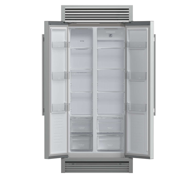 Forno Salerno 33" Built-in Stainless Steel Refrigerator 15.6 cu. ft - With Decorative Grill - 37" Wide FORNO