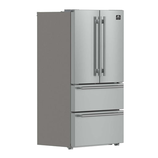 Forno Moena 36" French Door 19.2 cu. ft Stainless Steel Refrigerator with Factory Installed Ice-maker FORNO
