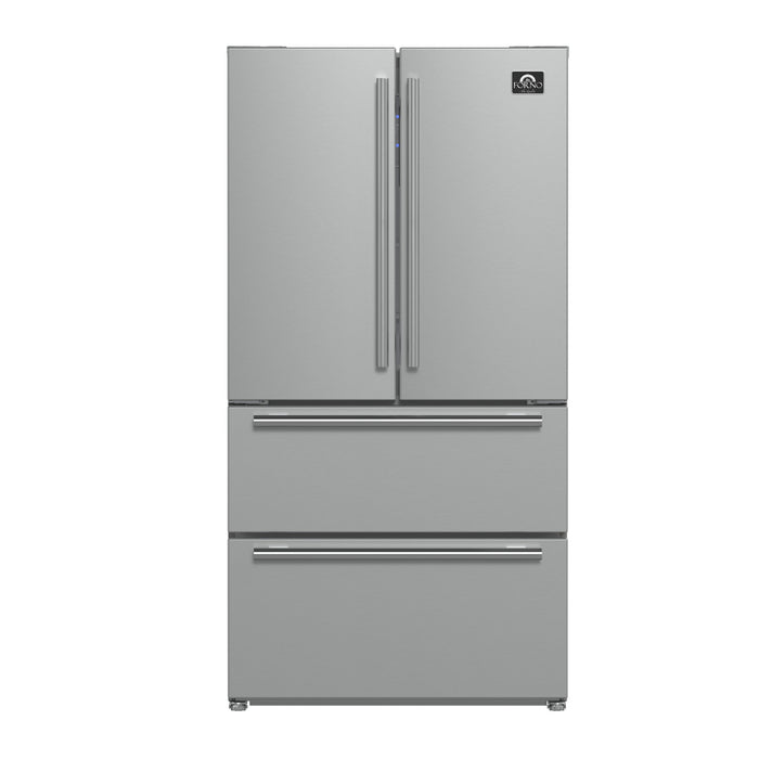 Forno Moena 36" French Door 19.2 cu. ft Stainless Steel Refrigerator with Factory Installed Ice-maker FORNO