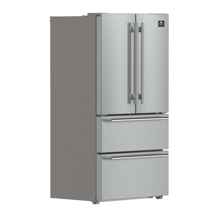 Forno Alta Moena 36" French Door Refrigerator, 19.2 Cu.Ft., Counter Depth, Ice Maker FORNO